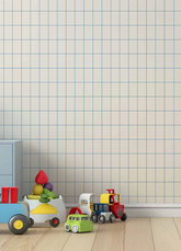 Papel de Parede Infantil - Quadriculado Reto Azul